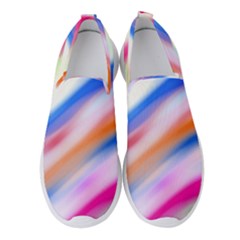 Vivid Colorful Wavy Abstract Print Women s Slip On Sneakers by dflcprintsclothing