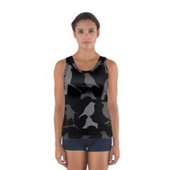 Bird Watching - Dark Grayscale - Sport Tank Top  by WensdaiAmbrose