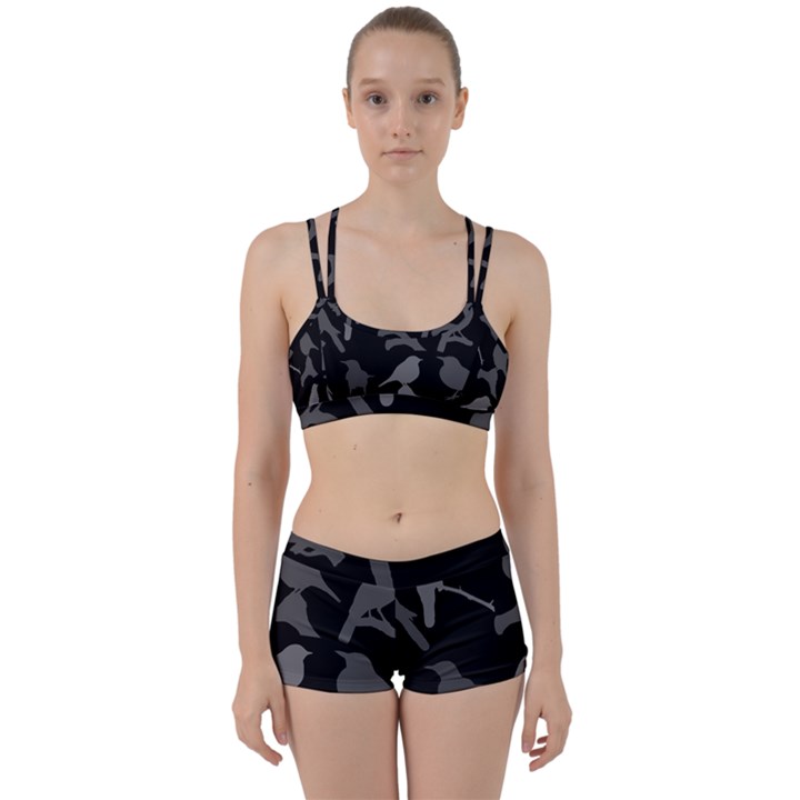 Bird Watching - Dark Grayscale - Perfect Fit Gym Set