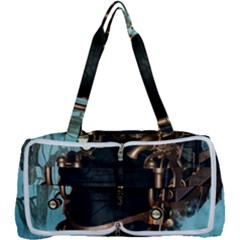 Spirit Of Steampunk, Awesome Train In The Sky Multi Function Bag by FantasyWorld7