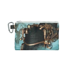 Spirit Of Steampunk, Awesome Train In The Sky Canvas Cosmetic Bag (small) by FantasyWorld7