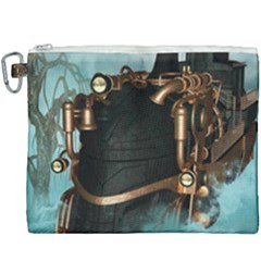 Spirit Of Steampunk, Awesome Train In The Sky Canvas Cosmetic Bag (xxxl) by FantasyWorld7