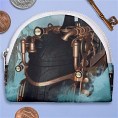 Spirit Of Steampunk, Awesome Train In The Sky Horseshoe Style Canvas Pouch by FantasyWorld7