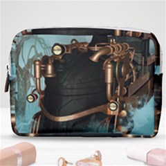 Spirit Of Steampunk, Awesome Train In The Sky Make Up Pouch (medium) by FantasyWorld7