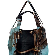 Spirit Of Steampunk, Awesome Train In The Sky Double Compartment Shoulder Bag