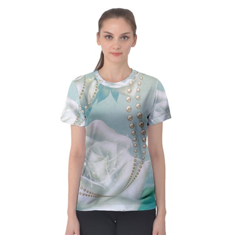 Wonderful Roses In Soft Colors Women s Sport Mesh Tee by FantasyWorld7