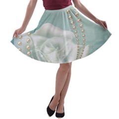 Wonderful Roses In Soft Colors A-line Skater Skirt by FantasyWorld7