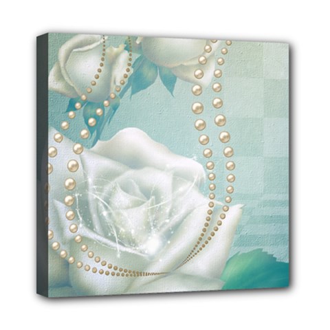 Wonderful Roses In Soft Colors Mini Canvas 8  X 8  (stretched) by FantasyWorld7