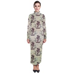 Awesome Chinese Dragon Pattern Turtleneck Maxi Dress by FantasyWorld7