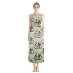 Awesome Chinese Dragon Pattern Button Up Chiffon Maxi Dress by FantasyWorld7