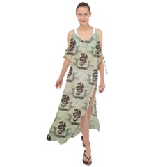 Awesome Chinese Dragon Pattern Maxi Chiffon Cover Up Dress by FantasyWorld7