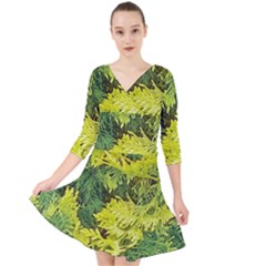 Garden Of The Phoenix Quarter Sleeve Front Wrap Dress by Riverwoman