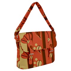 Amber Yellow Stripes Leaves Floral Buckle Messenger Bag by Mariart