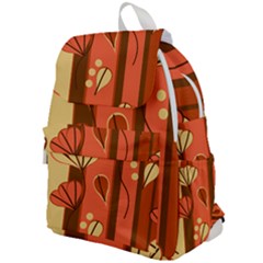 Amber Yellow Stripes Leaves Floral Top Flap Backpack