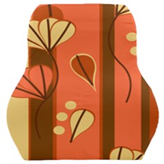 Amber Yellow Stripes Leaves Floral Car Seat Back Cushion 