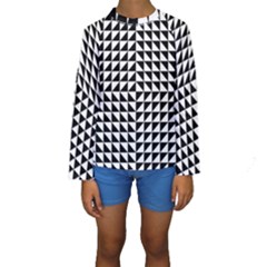 Optical Illusion Illusion Black Kids  Long Sleeve Swimwear by Pakrebo