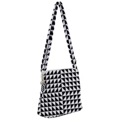 Optical Illusion Illusion Black Zipper Messenger Bag