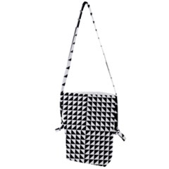 Optical Illusion Illusion Black Folding Shoulder Bag by Pakrebo