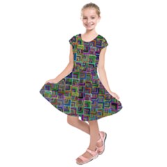 Wallpaper Background Colorful Kids  Short Sleeve Dress by Pakrebo