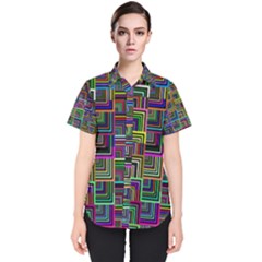 Wallpaper Background Colorful Women s Short Sleeve Shirt