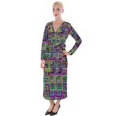 Wallpaper Background Colorful Velvet Maxi Wrap Dress by Pakrebo