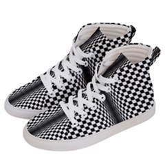 Art Optical Black White Contrast Men s Hi-top Skate Sneakers by Pakrebo