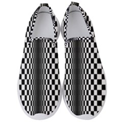 Art Optical Black White Contrast Men s Slip On Sneakers