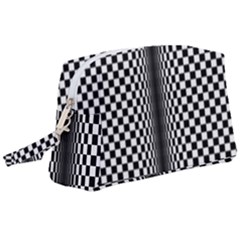 Art Optical Black White Contrast Wristlet Pouch Bag (large)