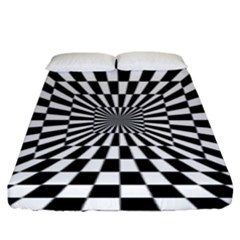 Optical Illusion Chessboard Tunnel Fitted Sheet (king Size) by Pakrebo