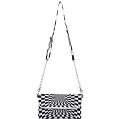 Optical Illusion Chessboard Tunnel Mini Crossbody Handbag by Pakrebo