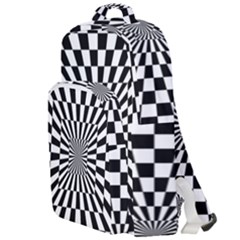 Optical Illusion Chessboard Tunnel Double Compartment Backpack by Pakrebo