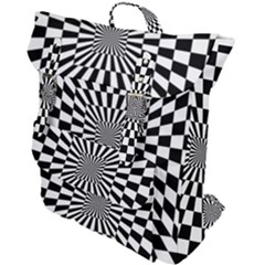 Optical Illusion Chessboard Tunnel Buckle Up Backpack