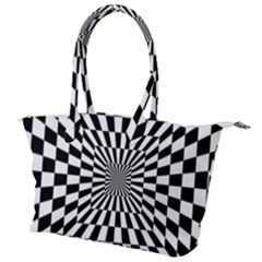 Optical Illusion Chessboard Tunnel Canvas Shoulder Bag by Pakrebo