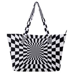 Optical Illusion Chessboard Tunnel Full Print Shoulder Bag