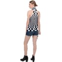 Optical Illusion Chessboard Tunnel Halter Asymmetric Satin Top View2