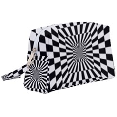 Optical Illusion Chessboard Tunnel Wristlet Pouch Bag (large)