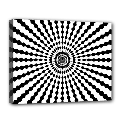 Starburst Sunburst Hypnotic Canvas 14  X 11  (stretched) by Pakrebo