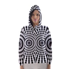 Starburst Sunburst Hypnotic Hooded Windbreaker (women) by Pakrebo