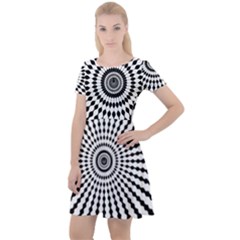 Starburst Sunburst Hypnotic Cap Sleeve Velour Dress 