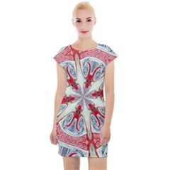 Kaleidoscope Background Bottles Cap Sleeve Bodycon Dress