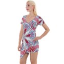 Kaleidoscope Background Bottles Short Sleeve Asymmetric Mini Dress View1