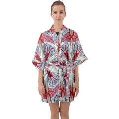 Kaleidoscope Background Bottles Quarter Sleeve Kimono Robe by Pakrebo