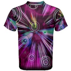 Fractal Circles Abstract Men s Cotton Tee by Pakrebo