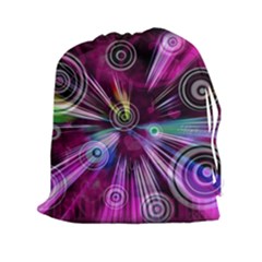 Fractal Circles Abstract Drawstring Pouch (xxl) by Pakrebo