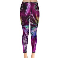 Fractal Circles Abstract Inside Out Leggings by Pakrebo