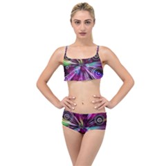 Fractal Circles Abstract Layered Top Bikini Set by Pakrebo