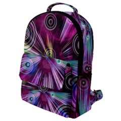 Fractal Circles Abstract Flap Pocket Backpack (small)