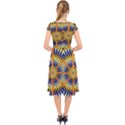 Illusion Head Idea Irritation Cap Sleeve Front Wrap Midi Dress View2