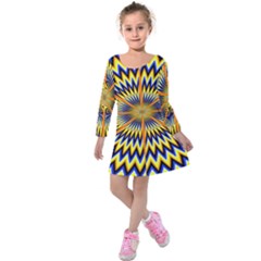 Illusion Head Idea Irritation Kids  Long Sleeve Velvet Dress by Pakrebo