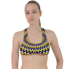 Illusion Head Idea Irritation Criss Cross Racerback Sports Bra by Pakrebo